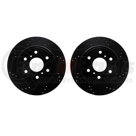 Dynamic Friction Company 8002-48056 Brake Rotors - Drilled & Slotted - Black