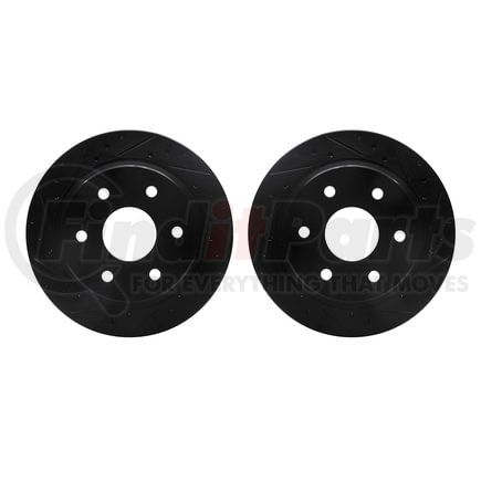 Dynamic Friction Company 8002-48055 Brake Rotors - Drilled & Slotted - Black