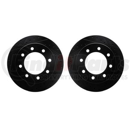 Dynamic Friction Company 8002-48059 Brake Rotors - Drilled & Slotted - Black