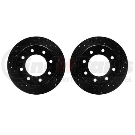 Dynamic Friction Company 8002-48058 Brake Rotors - Drilled & Slotted - Black