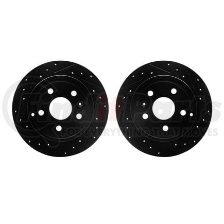 Dynamic Friction Company 8002-48064 Brake Rotors - Drilled & Slotted - Black