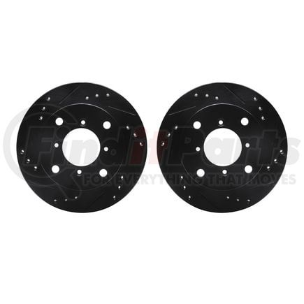 Dynamic Friction Company 8002-50001 Brake Rotors - Drilled & Slotted - Black