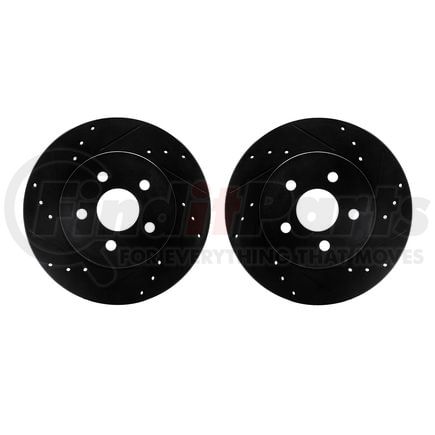 Dynamic Friction Company 8002-52006 Brake Rotors - Drilled & Slotted - Black