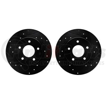 Dynamic Friction Company 8002-52014 Brake Rotors - Drilled & Slotted - Black