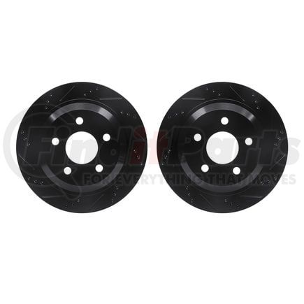 Dynamic Friction Company 8002-52020 Brake Rotors - Drilled & Slotted - Black