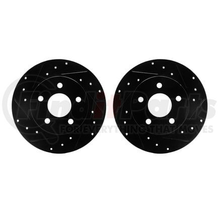 Dynamic Friction Company 8002-53005 Brake Rotors - Drilled & Slotted - Black
