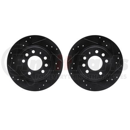 Dynamic Friction Company 8002-53006 Brake Rotors - Drilled & Slotted - Black