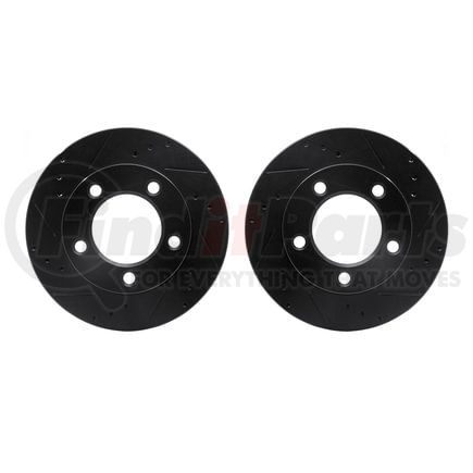 Dynamic Friction Company 8002-54006 Brake Rotors - Drilled & Slotted - Black