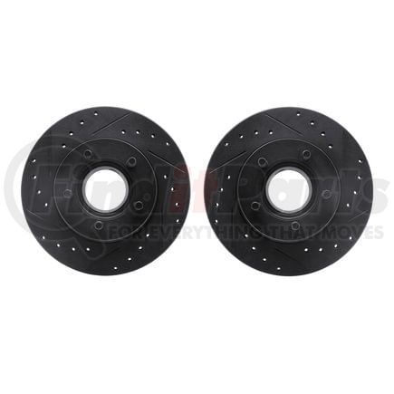 Dynamic Friction Company 8002-54016 Brake Rotors - Drilled & Slotted - Black