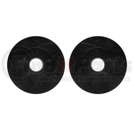 Dynamic Friction Company 8002-54014 Brake Rotors - Drilled & Slotted - Black