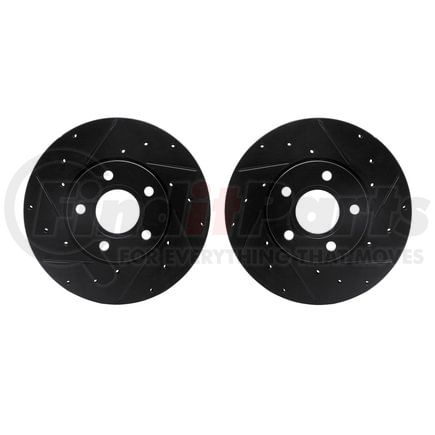 Dynamic Friction Company 8002-54018 Brake Rotors - Drilled & Slotted - Black