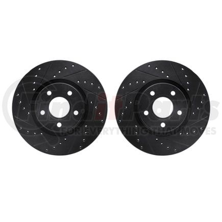 Dynamic Friction Company 8002-54017 Brake Rotors - Drilled & Slotted - Black