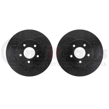 Dynamic Friction Company 8002-54057 Brake Rotors - Drilled & Slotted - Black