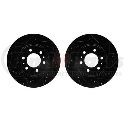 Dynamic Friction Company 8002-54070 Brake Rotors - Drilled & Slotted - Black