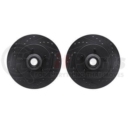 Dynamic Friction Company 8002-54067 Brake Rotors - Drilled & Slotted - Black