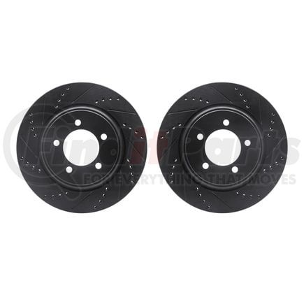 Dynamic Friction Company 8002-54078 Brake Rotors - Drilled & Slotted - Black