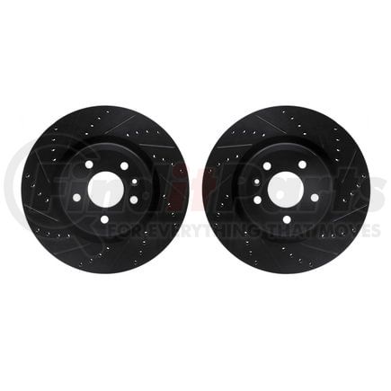 Dynamic Friction Company 8002-54079 Brake Rotors - Drilled & Slotted - Black