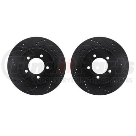 Dynamic Friction Company 8002-54077 Brake Rotors - Drilled & Slotted - Black