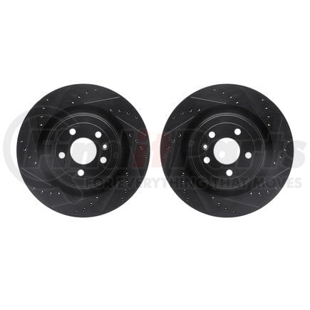 Dynamic Friction Company 8002-54080 Brake Rotors - Drilled & Slotted - Black