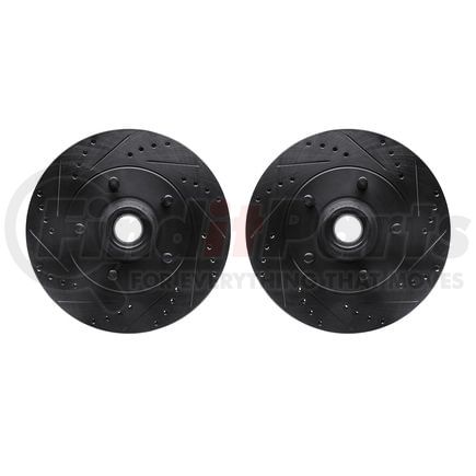 Dynamic Friction Company 8002-54086 Brake Rotors - Drilled & Slotted - Black