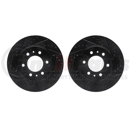 Dynamic Friction Company 8002-54091 Brake Rotors - Drilled & Slotted - Black