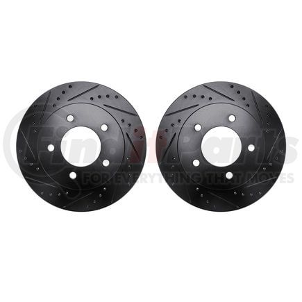 Dynamic Friction Company 8002-54094 Brake Rotors - Drilled & Slotted - Black