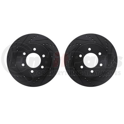 Dynamic Friction Company 8002-54096 Brake Rotors - Drilled & Slotted - Black