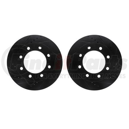 Dynamic Friction Company 8002-54112 Brake Rotors - Drilled & Slotted - Black