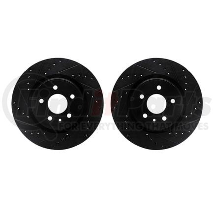 Dynamic Friction Company 8002-54135 Brake Rotors - Drilled & Slotted - Black