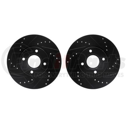 Dynamic Friction Company 8002-54133 Brake Rotors - Drilled & Slotted - Black