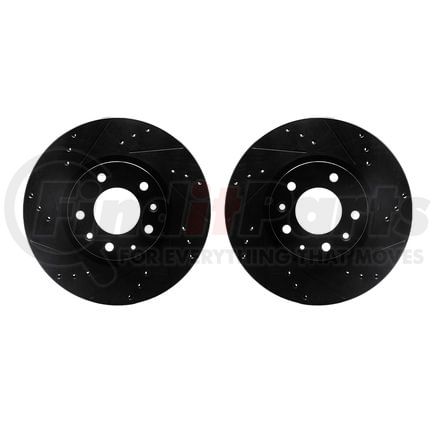 Dynamic Friction Company 8002-54141 Brake Rotors - Drilled & Slotted - Black