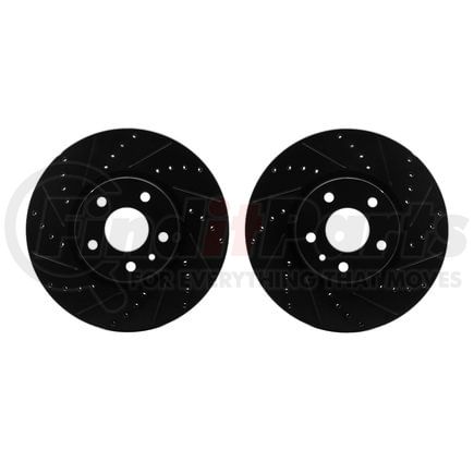 Dynamic Friction Company 8002-54142 Brake Rotors - Drilled & Slotted - Black