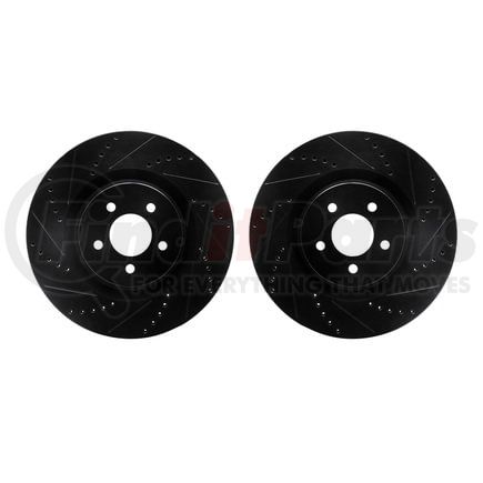 Dynamic Friction Company 8002-54156 Brake Rotors - Drilled & Slotted - Black