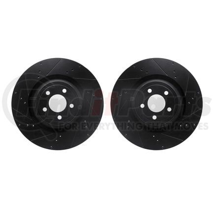 Dynamic Friction Company 8002-54161 Brake Rotors - Drilled & Slotted - Black