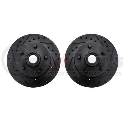 Dynamic Friction Company 8002-54165 Brake Rotors - Drilled & Slotted - Black