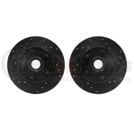 Dynamic Friction Company 8002-54166 Brake Rotors - Drilled & Slotted - Black