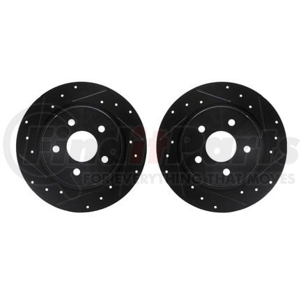 Dynamic Friction Company 8002-54186 Brake Rotors - Drilled & Slotted - Black