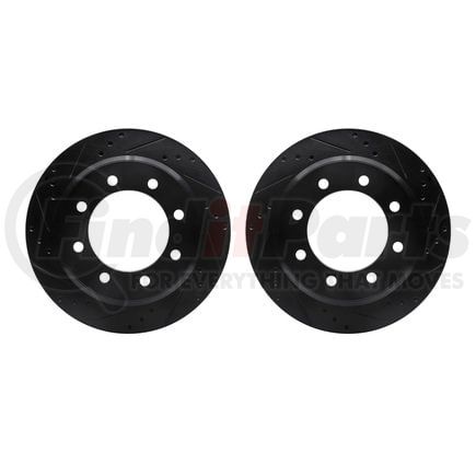 Dynamic Friction Company 8002-54189 Brake Rotors - Drilled & Slotted - Black