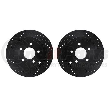 Dynamic Friction Company 8002-54197 Brake Rotors - Drilled & Slotted - Black