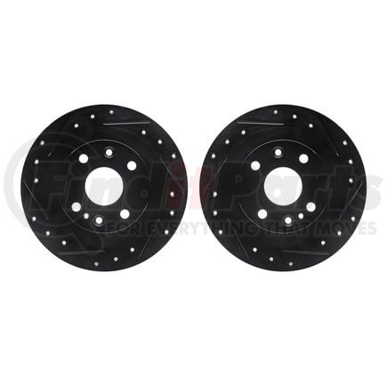 Dynamic Friction Company 8002-54202 Brake Rotors - Drilled & Slotted - Black