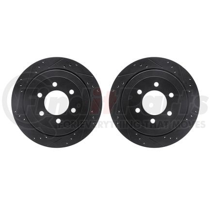 Dynamic Friction Company 8002-54206 Brake Rotors - Drilled & Slotted - Black