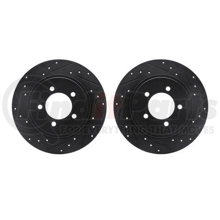 Dynamic Friction Company 8002-54209 Brake Rotors - Drilled & Slotted - Black