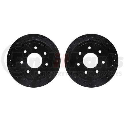 Dynamic Friction Company 8002-54216 Brake Rotors - Drilled & Slotted - Black