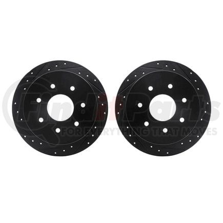 Dynamic Friction Company 8002-54214 Brake Rotors - Drilled & Slotted - Black