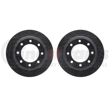 Dynamic Friction Company 8002-54221 Brake Rotors - Drilled & Slotted - Black