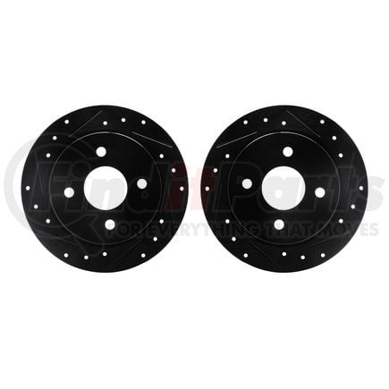 Dynamic Friction Company 8002-54227 Brake Rotors - Drilled & Slotted - Black