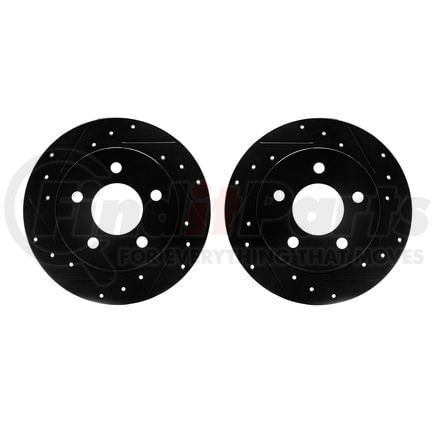Dynamic Friction Company 8002-54238 Brake Rotors - Drilled & Slotted - Black