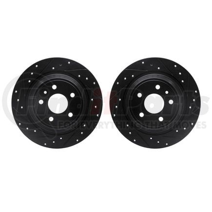 Dynamic Friction Company 8002-54233 Brake Rotors - Drilled & Slotted - Black