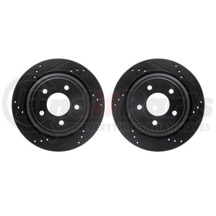 Dynamic Friction Company 8002-54244 Brake Rotors - Drilled & Slotted - Black