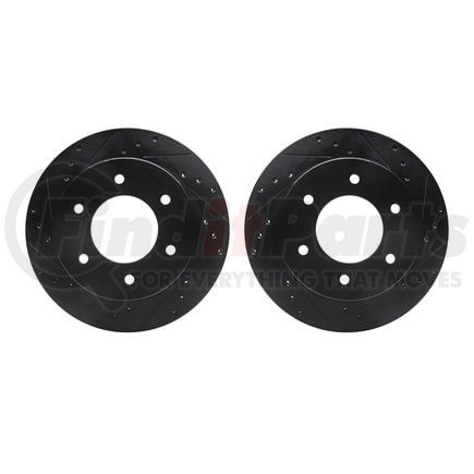 Dynamic Friction Company 8002-54245 Brake Rotors - Drilled & Slotted - Black